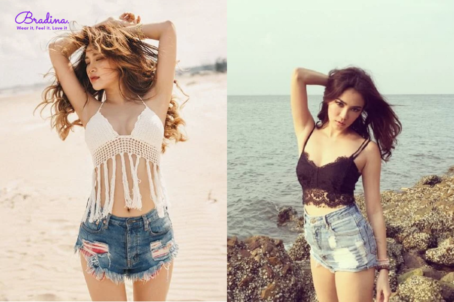 Bralette đi biển kết hợp với quần short