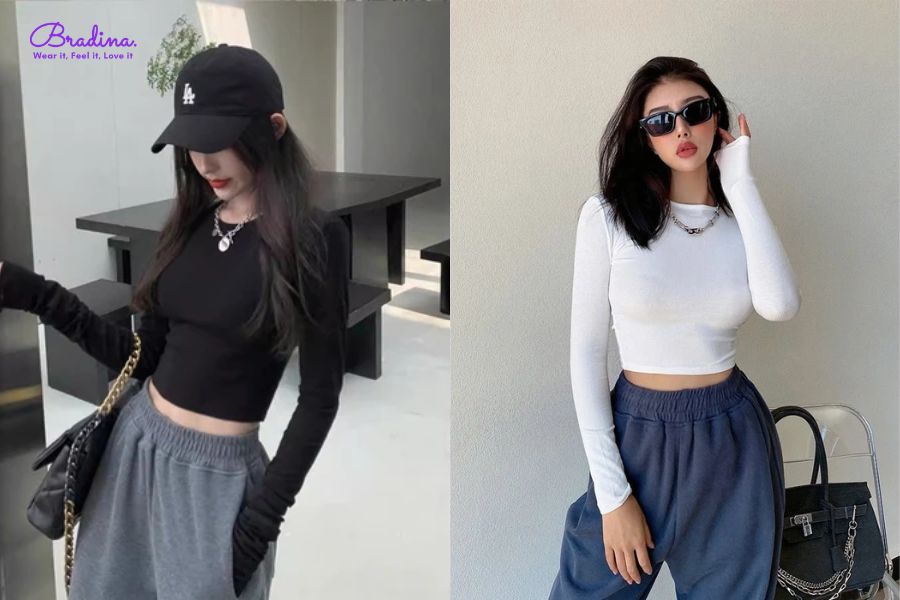 Áo giữ nhiệt nữ shoppe croptop