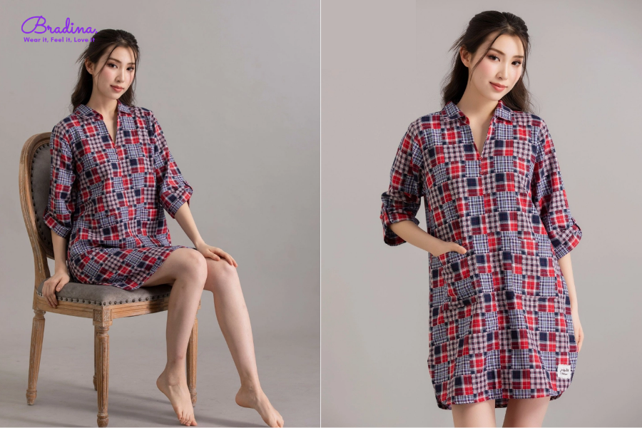 Đầm ngủ sơ mi Jubbie Homewear