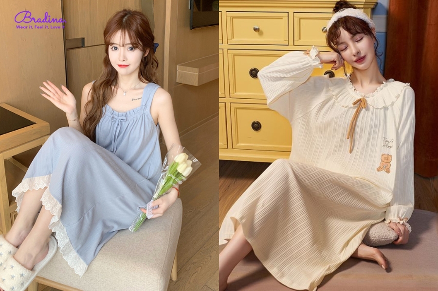 Đầm ngủ dáng babydoll dễ thương Linh Sleepwear