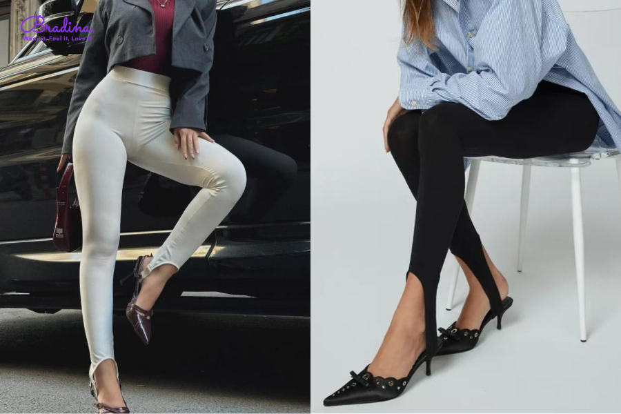 Quần legging dài da bóng nữ