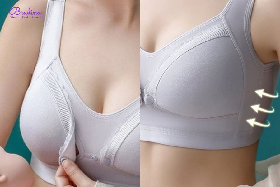 Áo lót cho con bú có gọng chất liệu thoáng mát