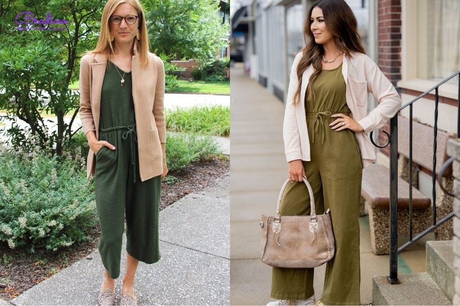 Phối jumpsuit cùng cardigan