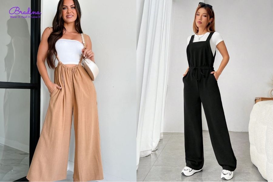 Jumpsuit kết hợp áo croptop