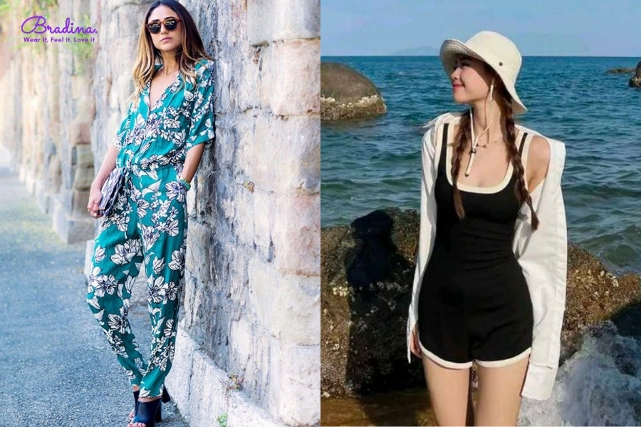 Tuỳ vào dáng người mà bạn có thể lựa chọn mấu jumpsuit đi biển phù hợp