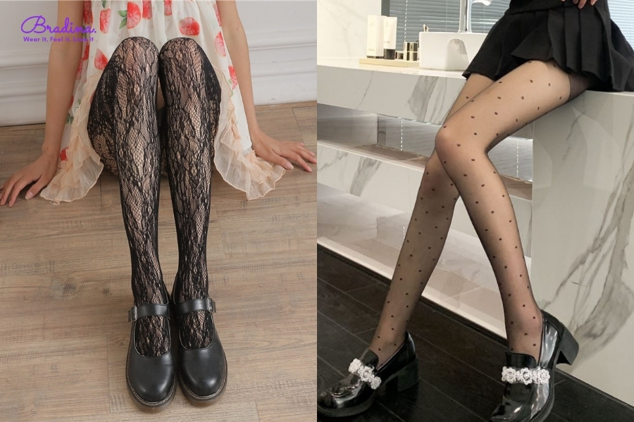 Quần tất hoạ tiết