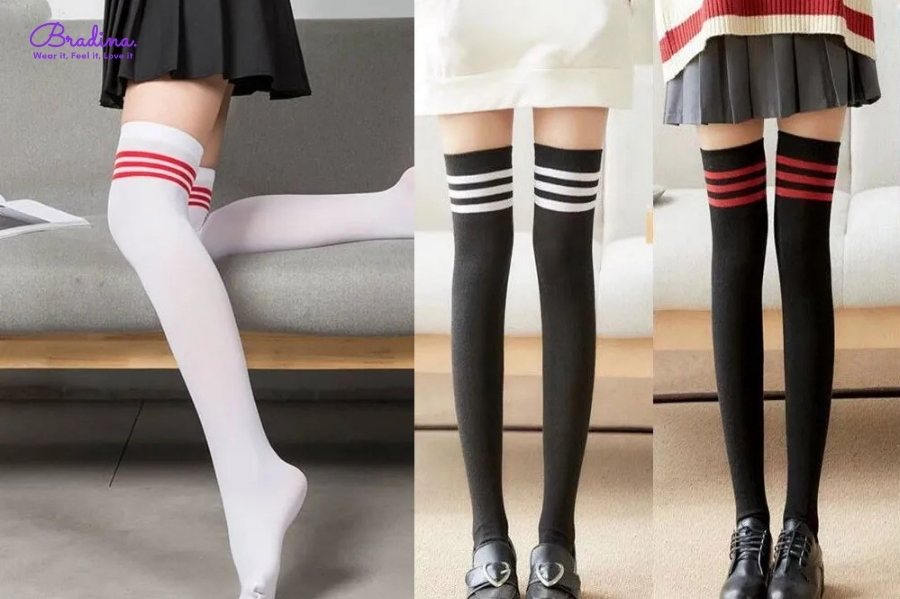 Quần tất sọc ngang