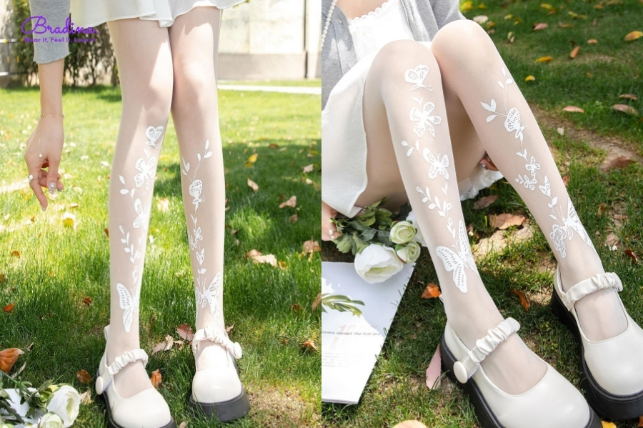 Quần tất trắng luôn được chị em trong giới thời trang yêu thích