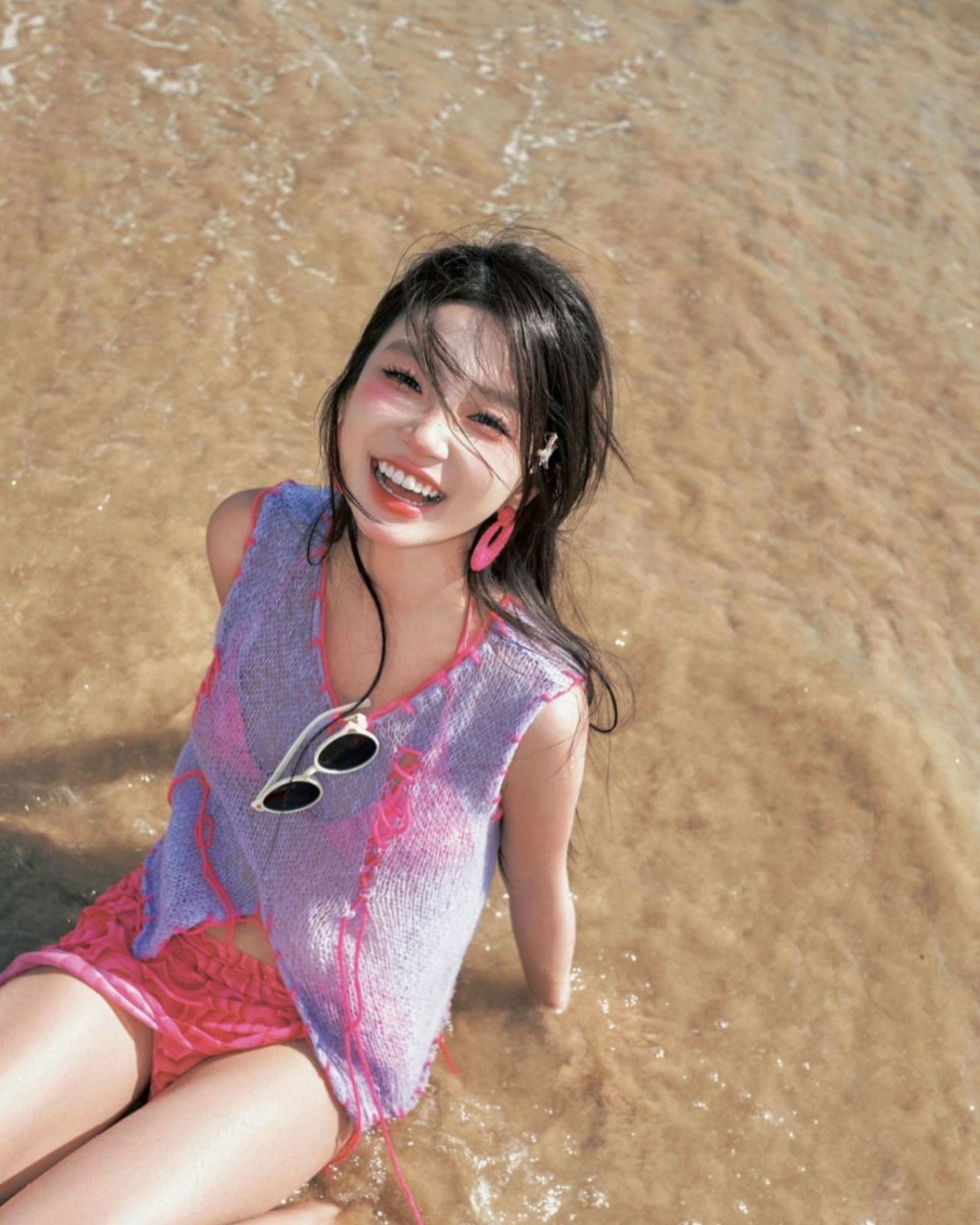 Set Bikini đi biển nhiều món, màu hồng, đồ bơi 2 mảnh BNK23