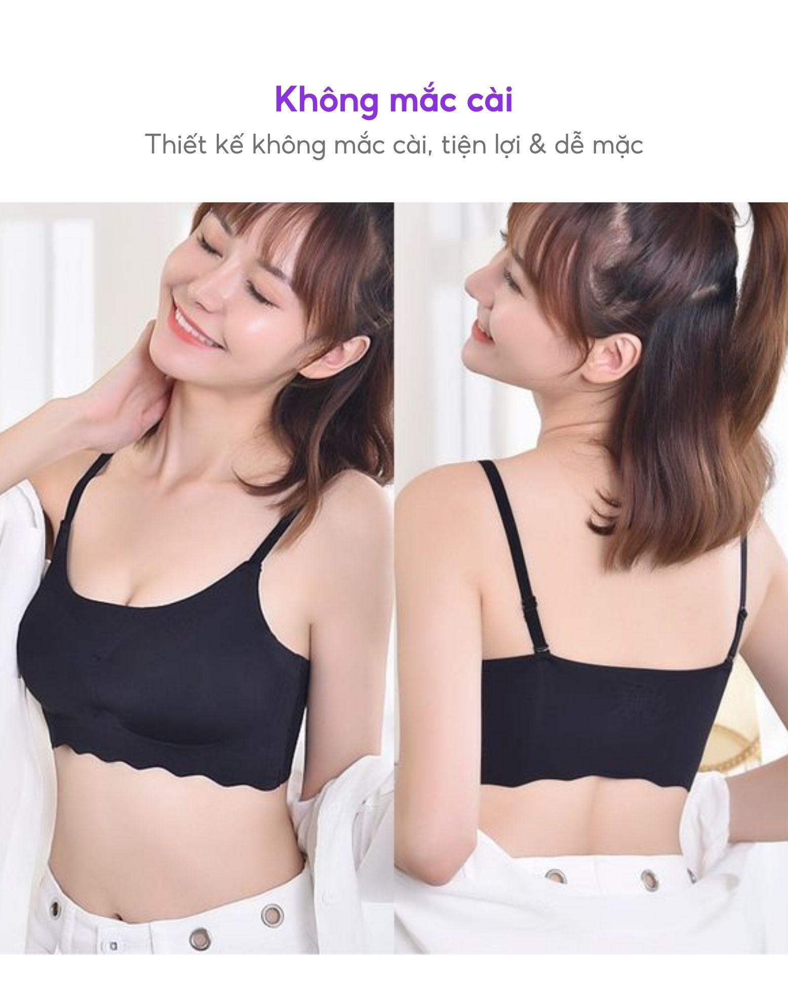 Áo bra su học sinh Bradina Seamless không mắc cài, thoải mái, mát mịn ALKG27