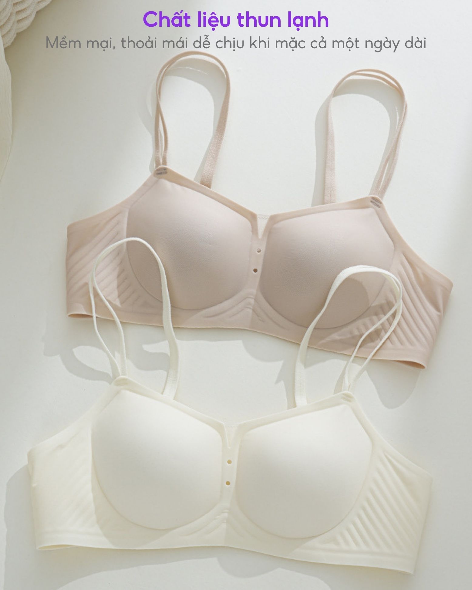 Áo lót không gọng Bradina Light Support, đệm nâng nhẹ 1.5cm, bra mặc áo dài ALKG25