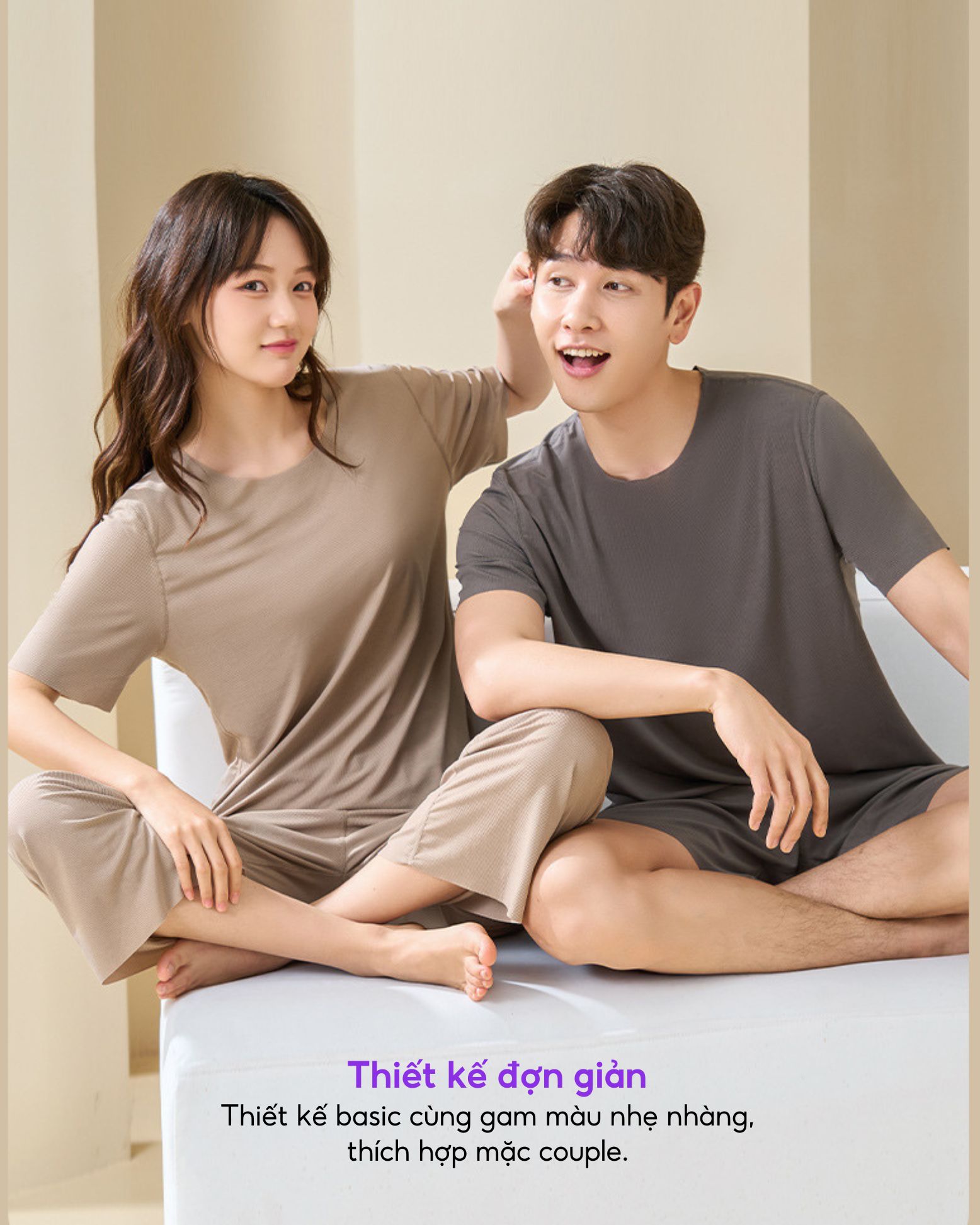 Bộ đồ ngủ ngắn tay Bradina Basic, chất lụa băng mỏng nhẹ, siêu mát, thoáng khí (có thể mặc cặp đôi) BN10