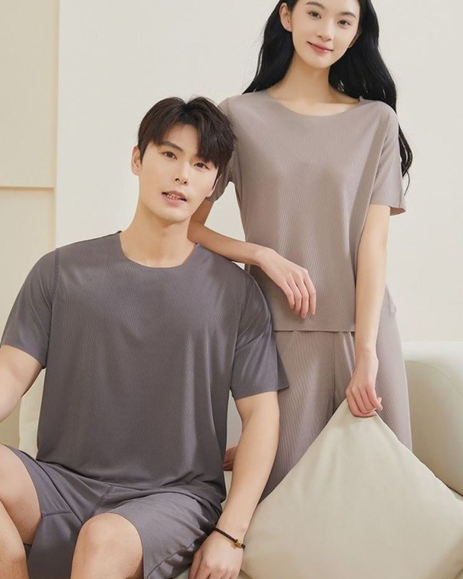 Bộ đồ ngủ ngắn tay Bradina Basic, chất lụa băng mỏng nhẹ, siêu mát, thoáng khí (có thể mặc cặp đôi) BN10