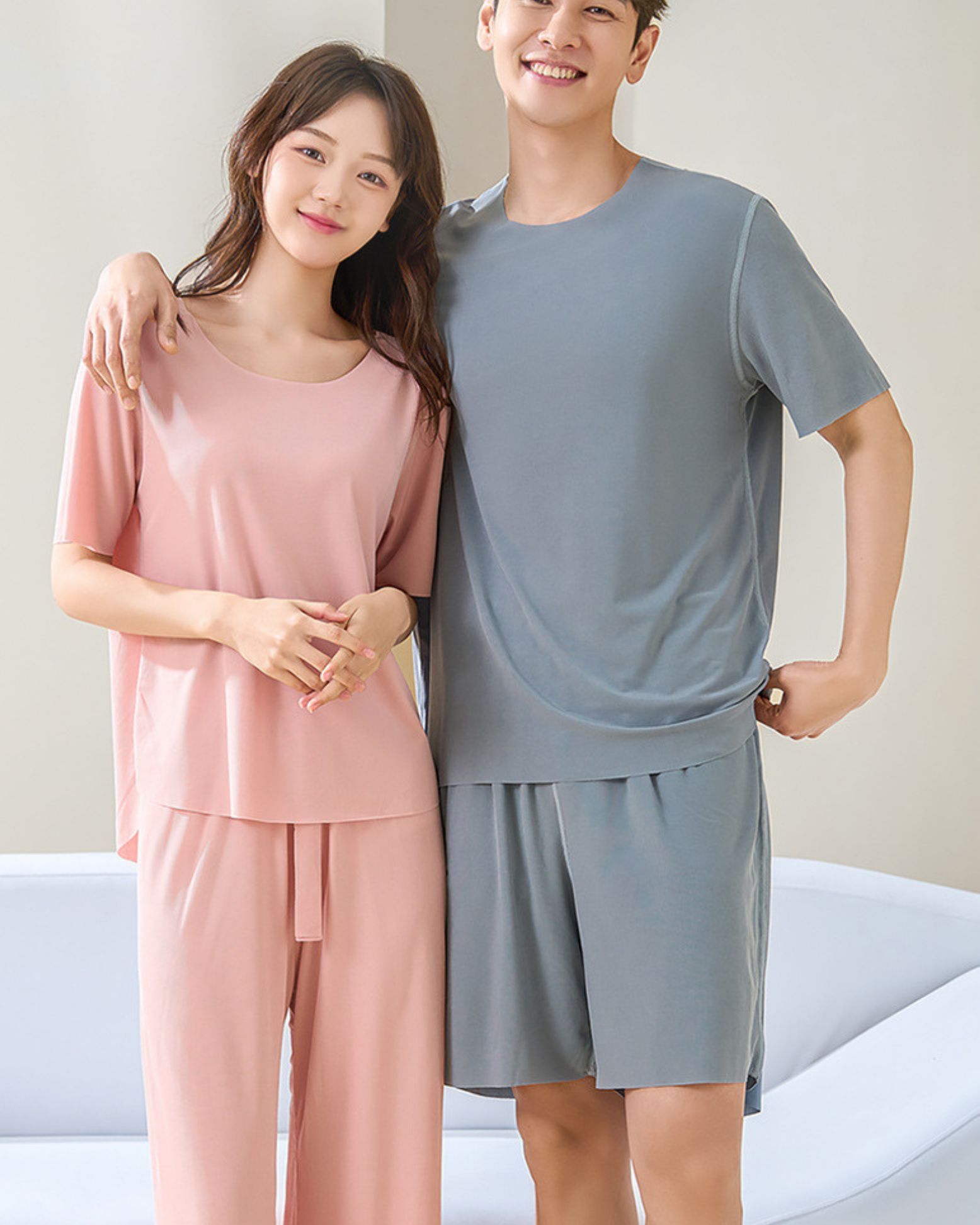 Bộ đồ ngủ ngắn tay Bradina Basic, chất lụa băng mỏng nhẹ, siêu mát, thoáng khí (có thể mặc cặp đôi) BN10