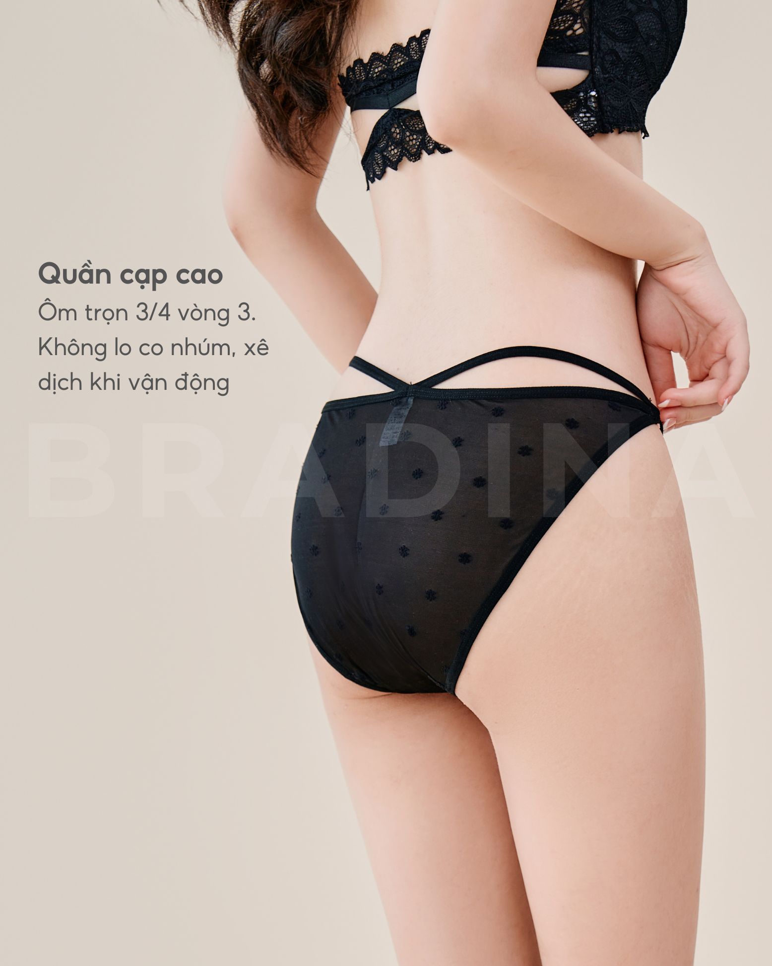 Combo 3 Quần lót ren nữ cao cấp Bradina Neige thêu họa tiết bông Tuyết QLR11