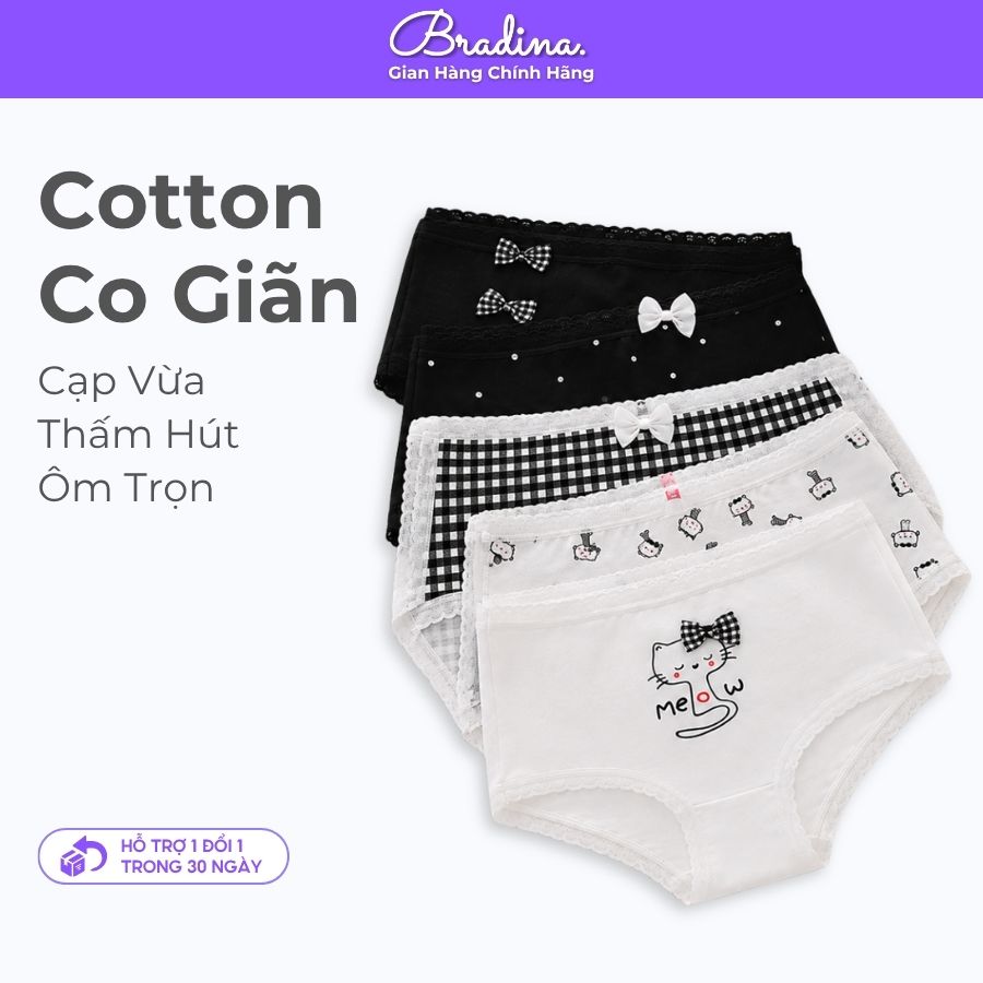 Combo 3 quần lót nữ Caro Cotton thấm hút hiệu quả QLC10