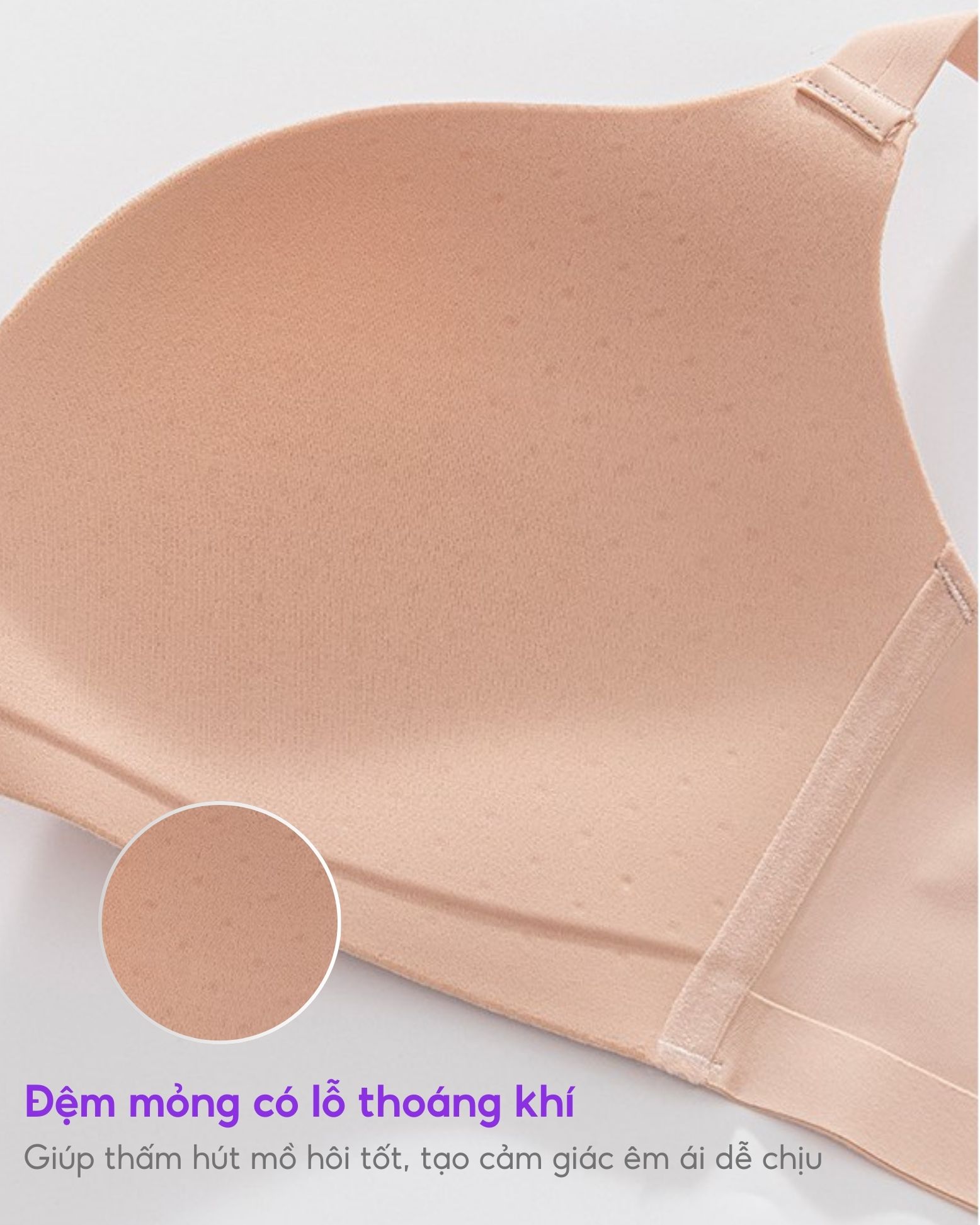 Áo lót không gọng, đệm mỏng Bradina VLine không đường may, siêu mềm và êm ALKG24