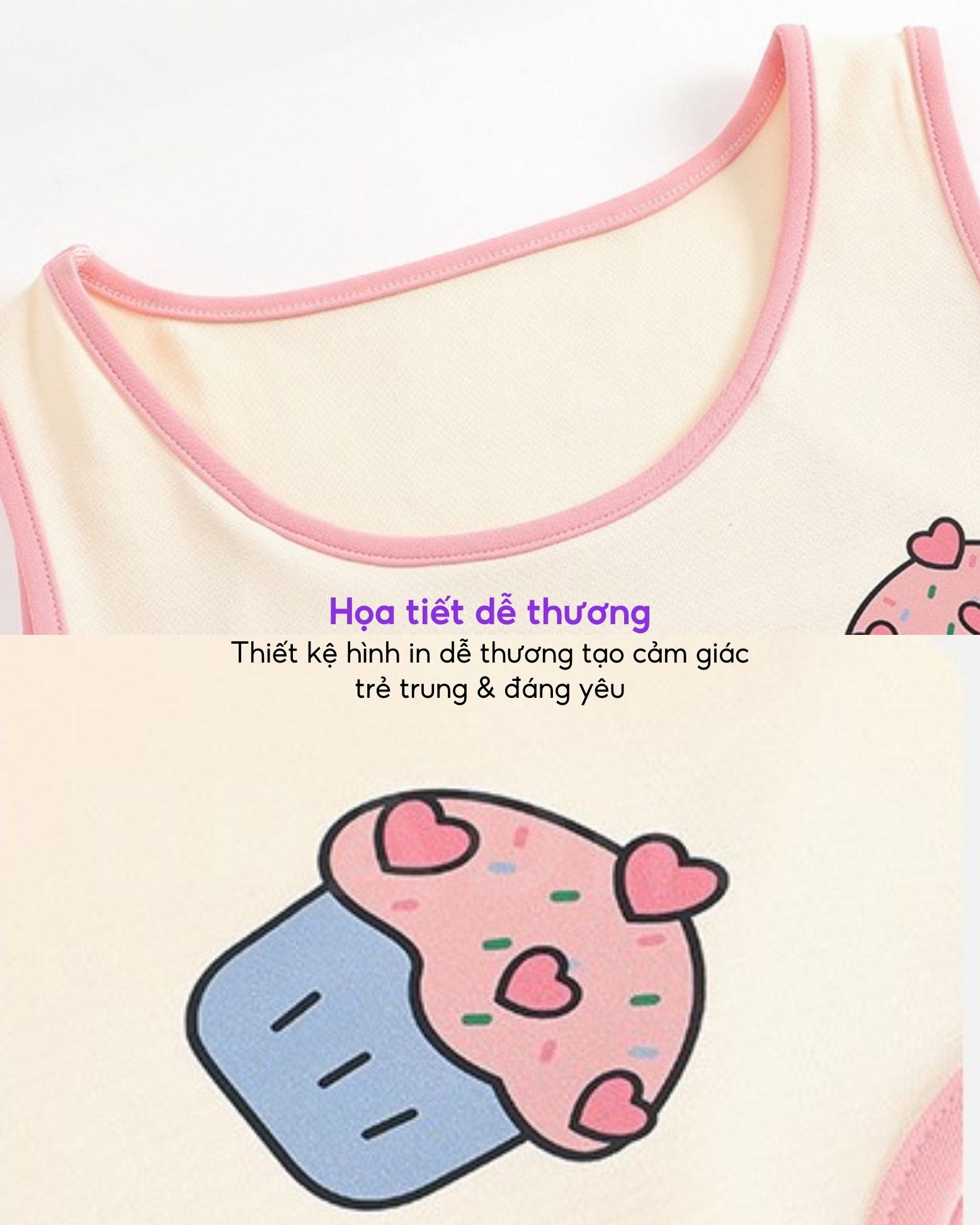 Váy ngủ liền sát nách Bradina Cotton, có đệm ngực tiện lợi BN8