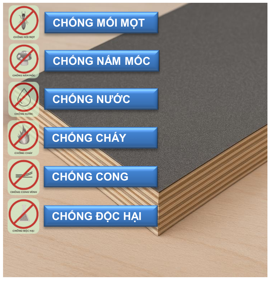LPW-6C (PLYWOOD PHỦ LAMINATE 6 CHỐNG)