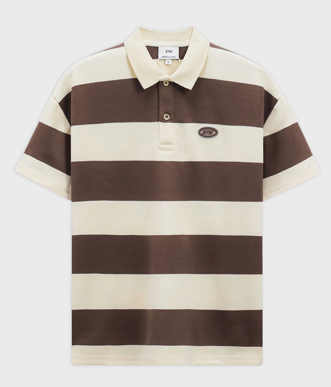 ÁO POLO CỘC TAY BTM WIDE STRIPE LOGO RELAXEDFIT 10085