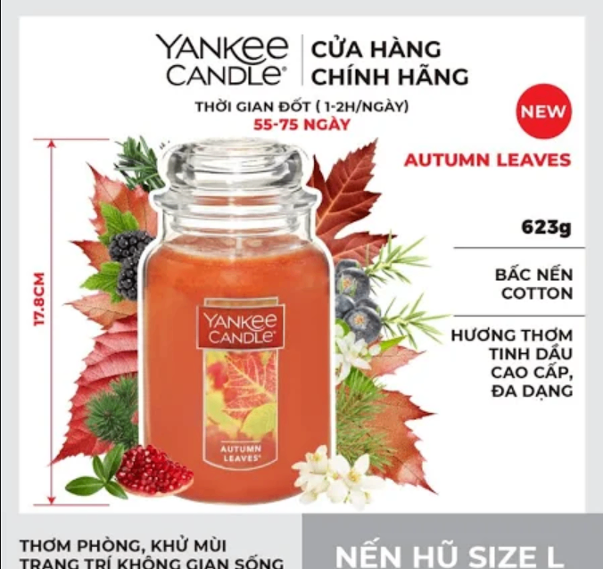 Sáp Hũ L Yankee - Autumn Leaves - L