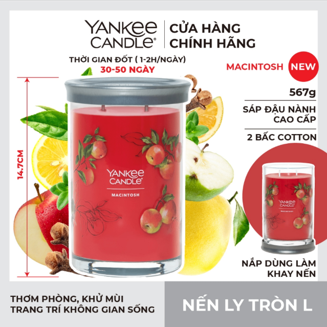 Sáp Ly Tròn L Yankee - Macintosh - L