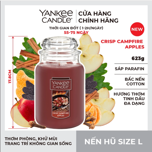 Sáp Hũ L Yankee - Crisp Campfire Apples - L