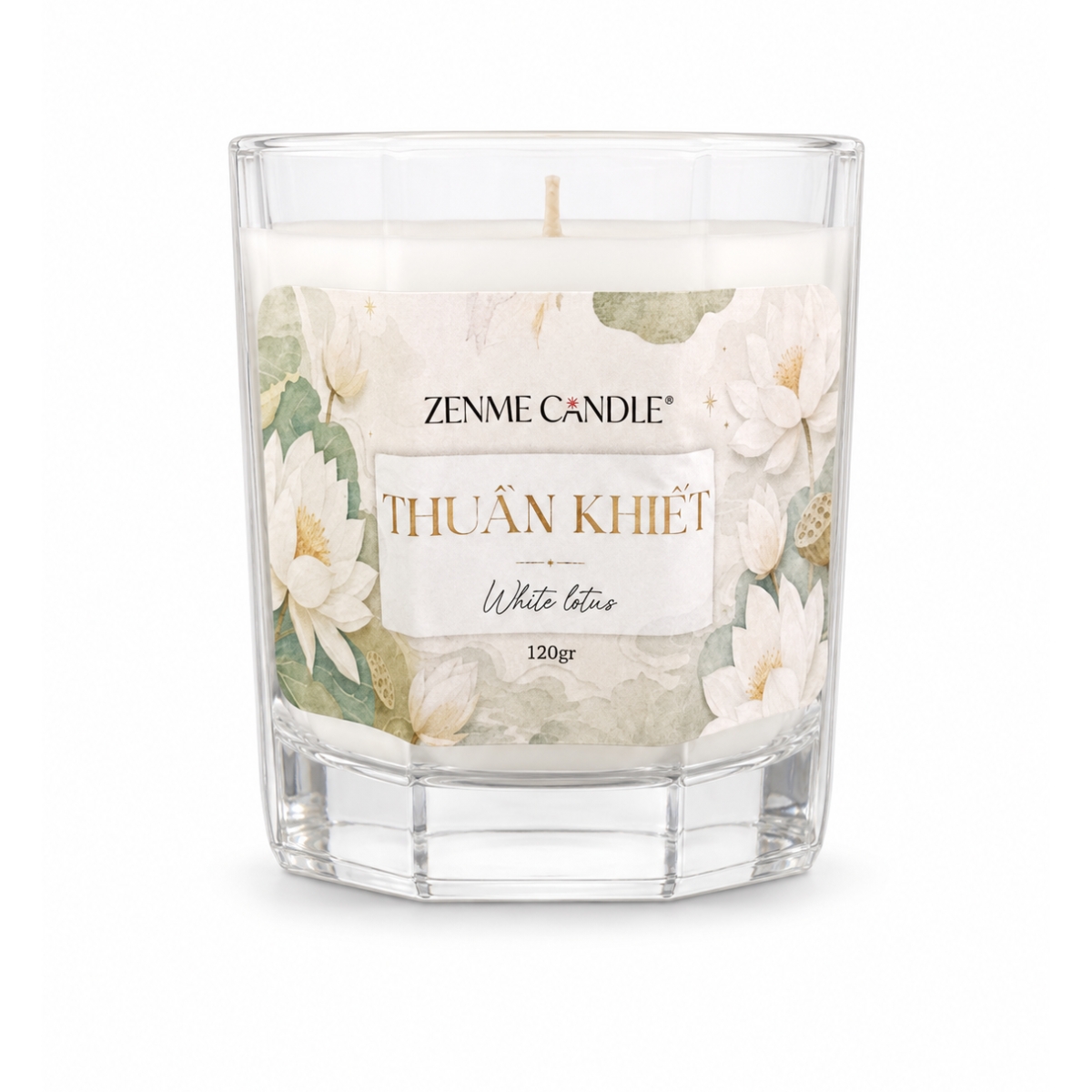Nến Ly Nâng Niu Cảm Xúc Zenme - Thuần Khiết (White Lotus) - 120g