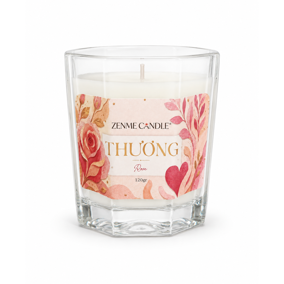 Nến Ly Nâng Niu Cảm Xúc Zenme - Thương (Rose) - 120g