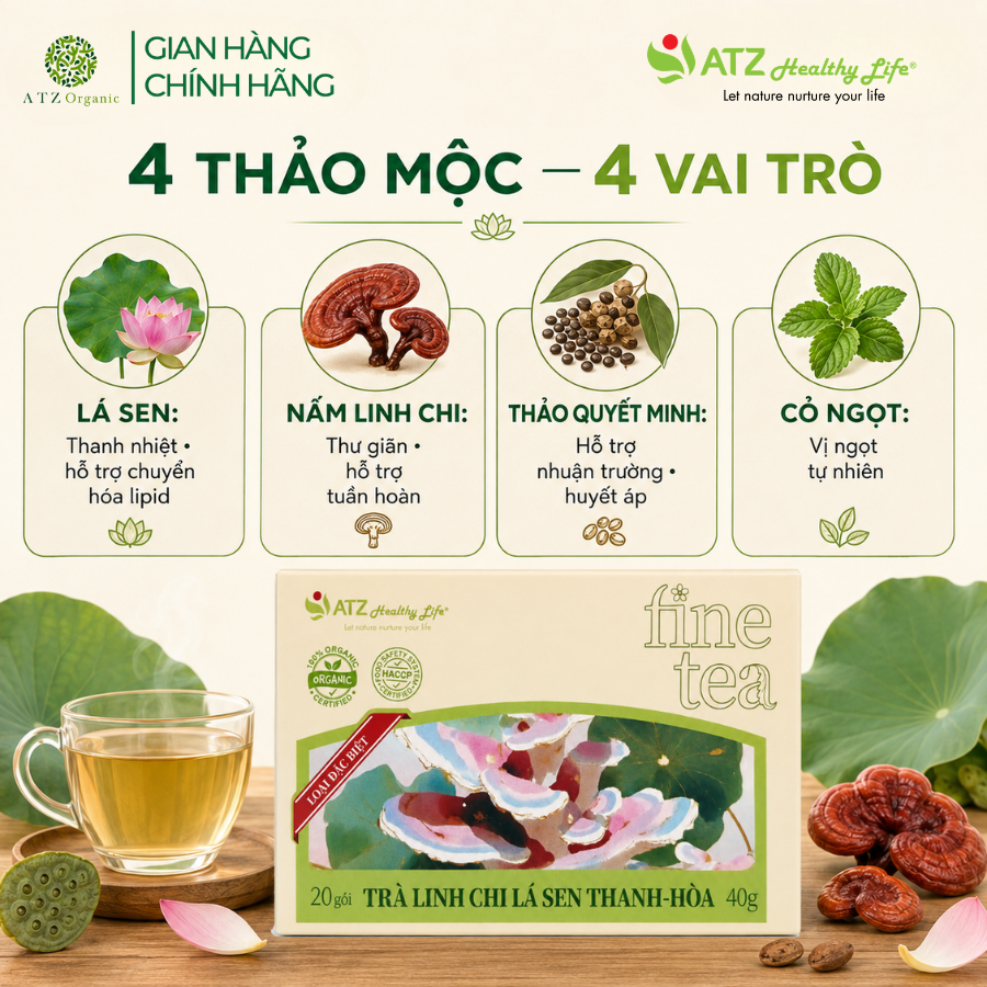 Trà Linh Chi Lá Sen Thanh - Hòa - 40g