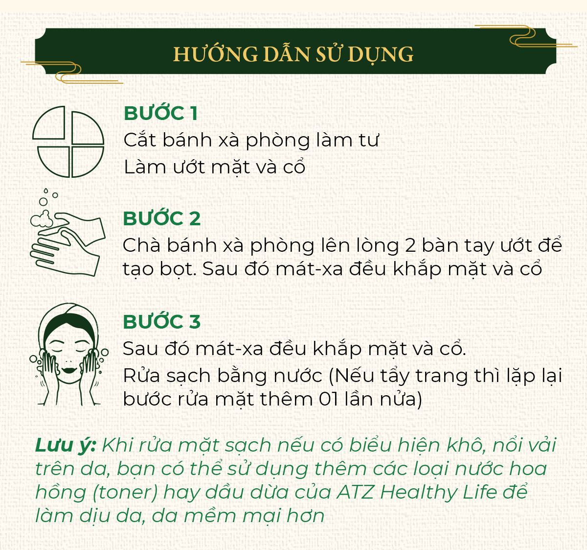 cách sử dụng xà phòng tằm atz