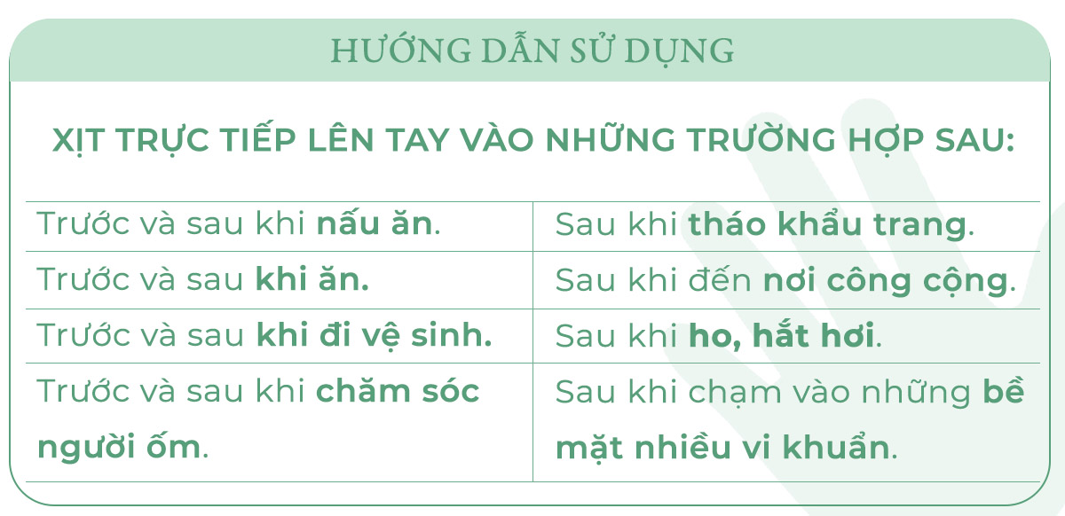 Hướng dẫn sử dụng nước rửa tay khô