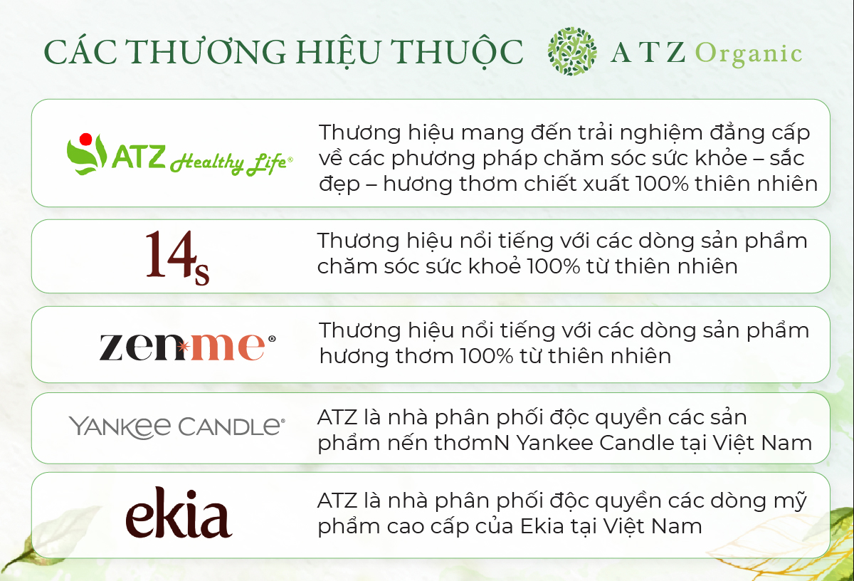 các thương hiệu thuộc ATZ Organic