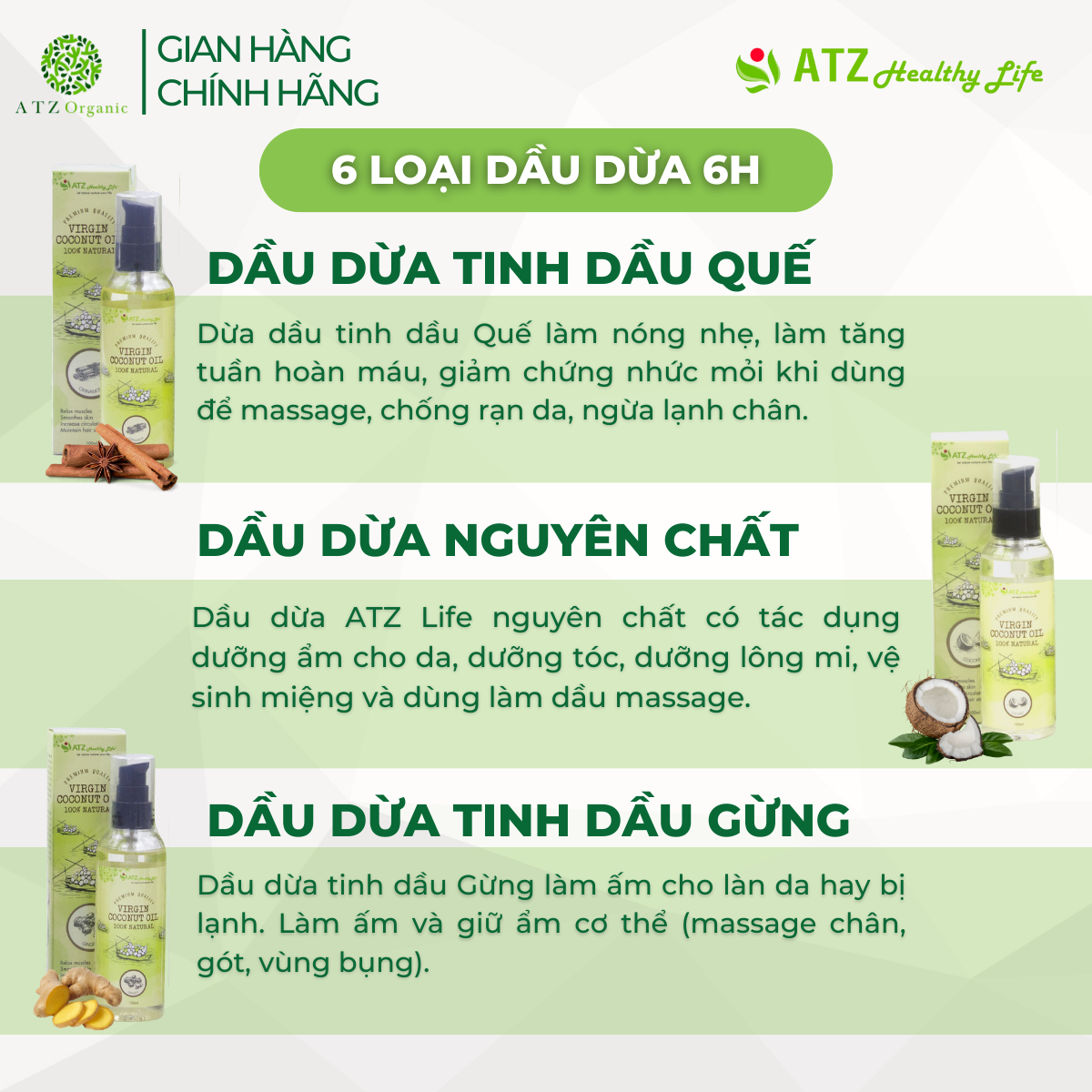 Dầu Dừa ATZ - Nguyên Chất