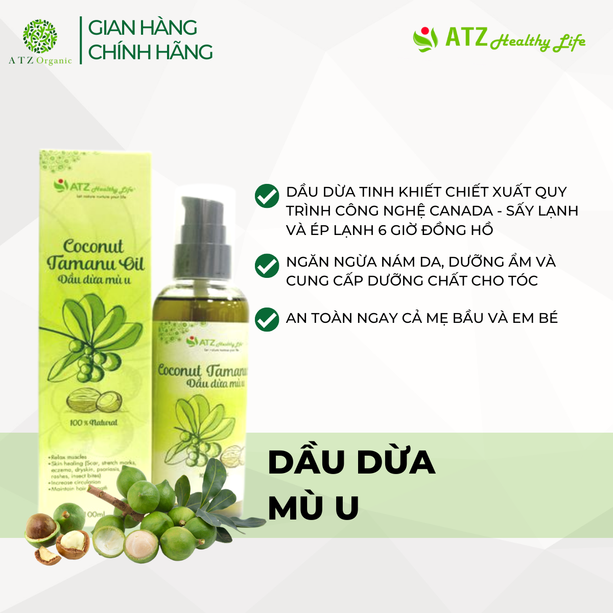 Dầu Dừa Mù U ATZ