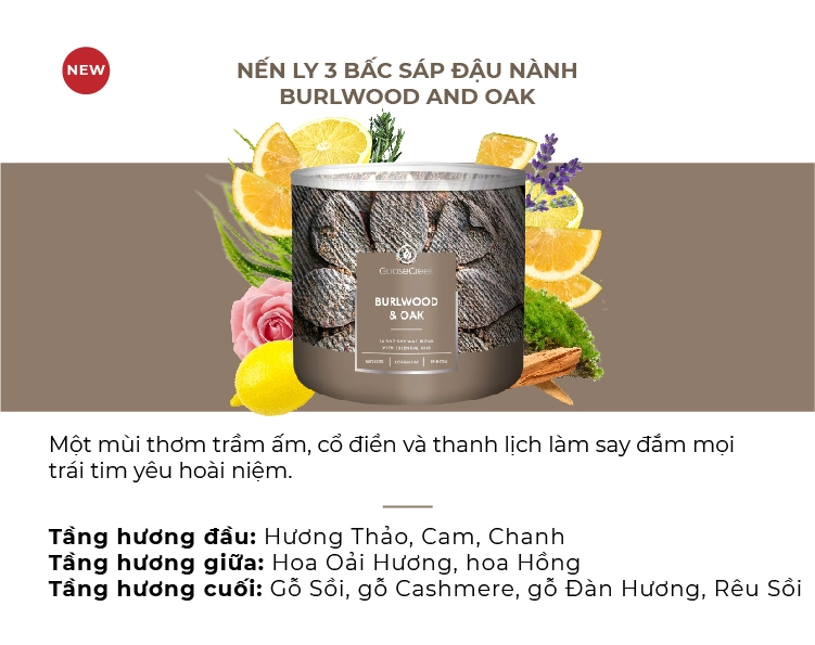 Nến Hũ Tumbler Goose Creek - Burlwood & Oak