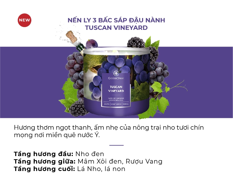 Nến Hũ Tumbler Goose Creek - Tuscan Vineyard