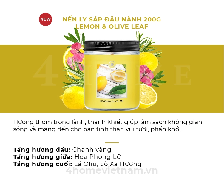 Nến Hũ Jar Goose Creek - Lemon & Olive Leaf