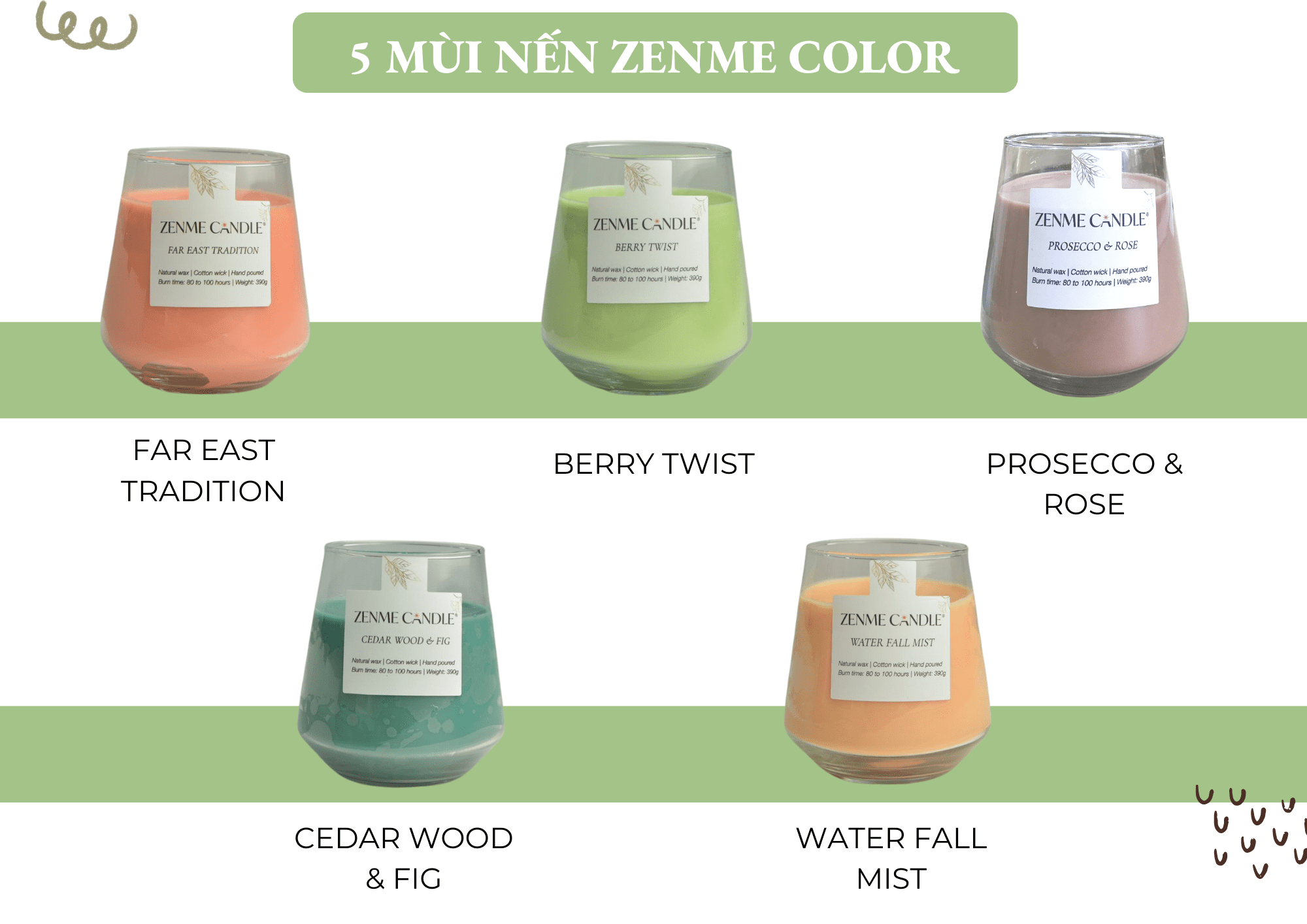 5 mùi nến Zenme Color