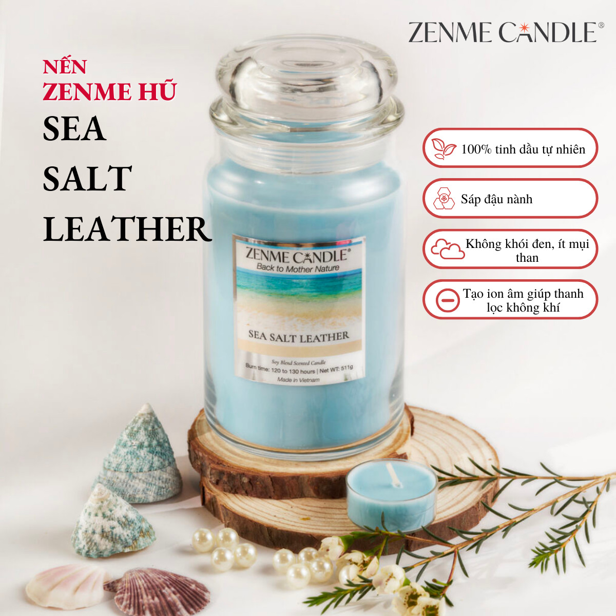 Nến Hũ Zenme - Sea Salt Leather