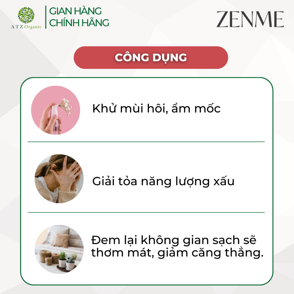 công dụng Xịt thơm - Room Spray Zenme