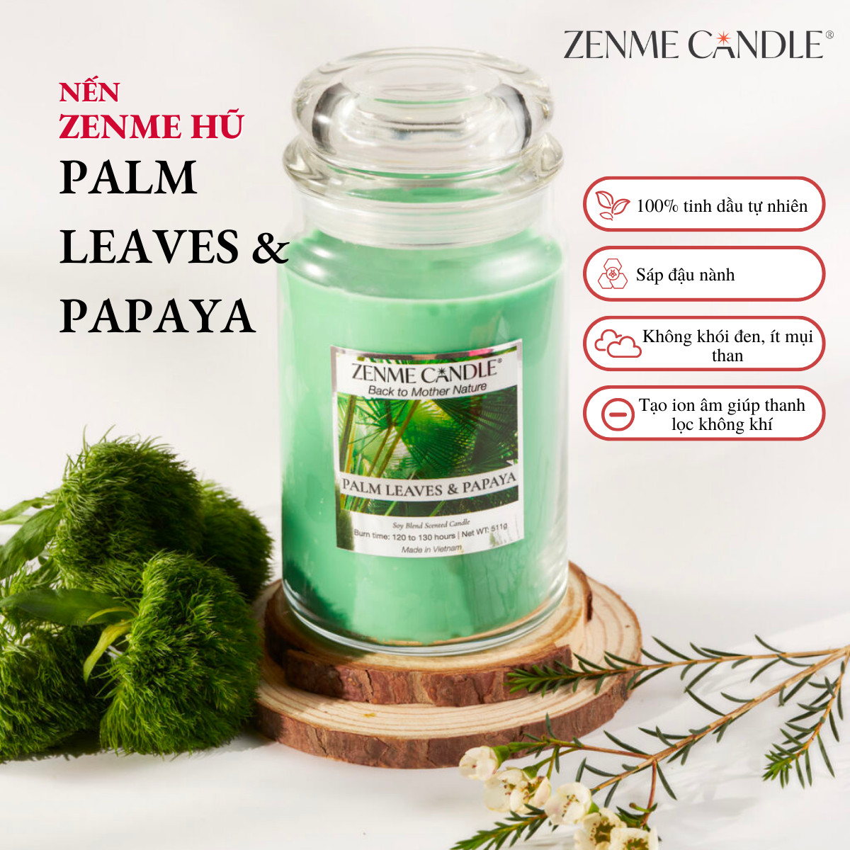 Nến Hũ Zenme - Palm Leaves & Papaya