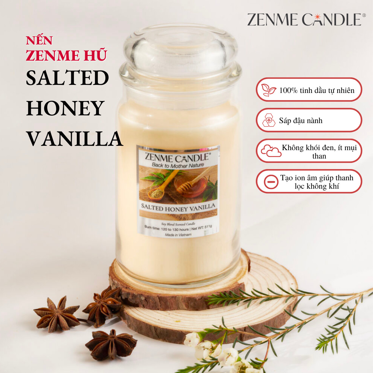 Nến Hũ Zenme - Salted Honey Vanilla