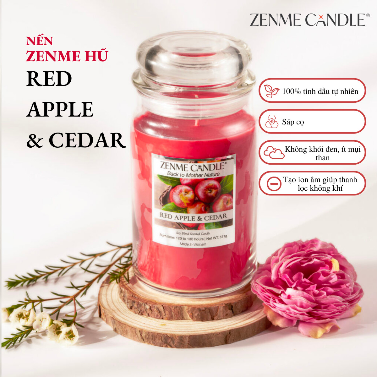 Nến Hũ Zenme - Red Apple & Cedar