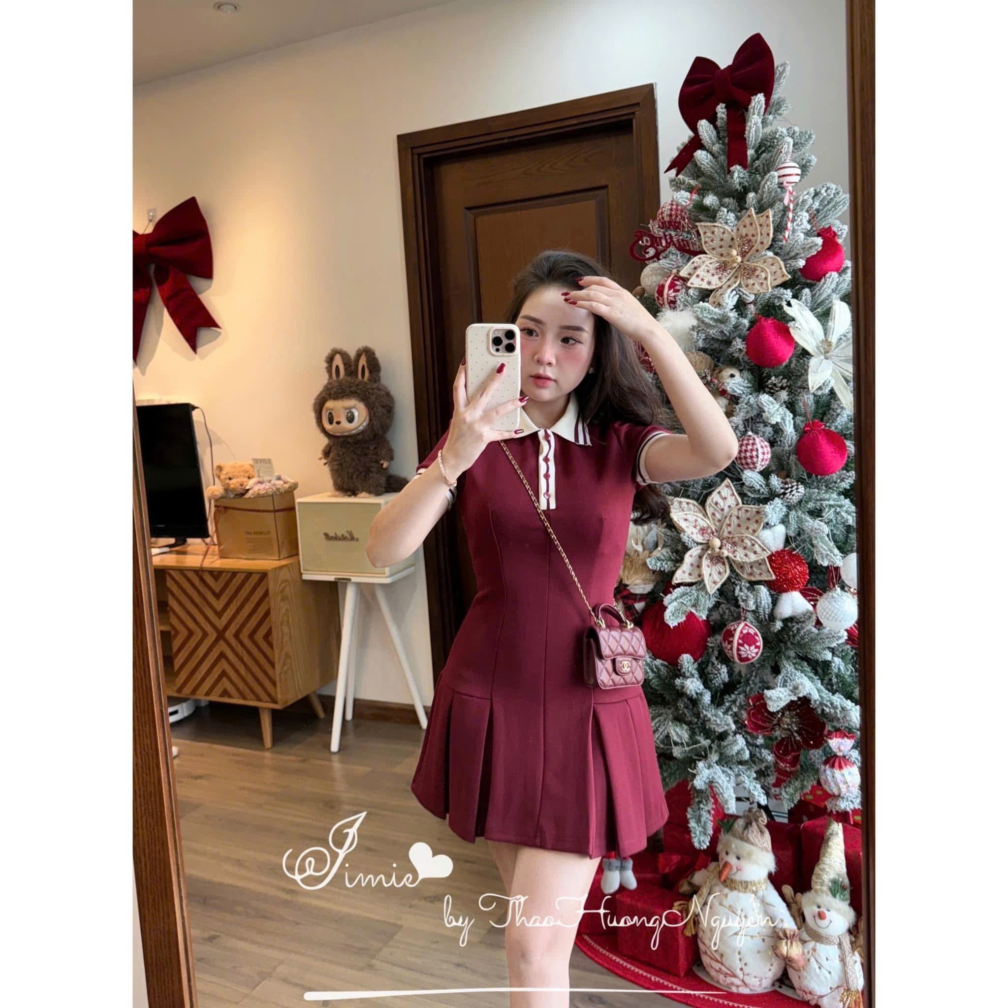 141224# Váy polo đỏ Zara