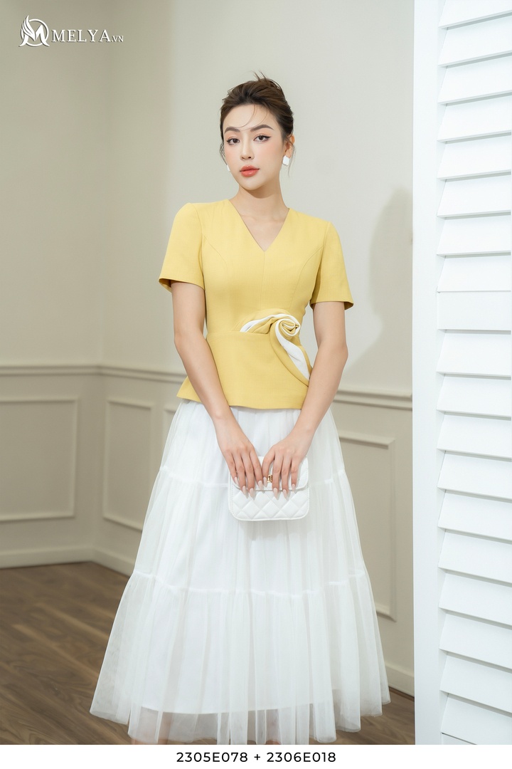 DEAR 25 - Mia Dress (váy kẻ caro vàng trắng) | Shopee Việt Nam