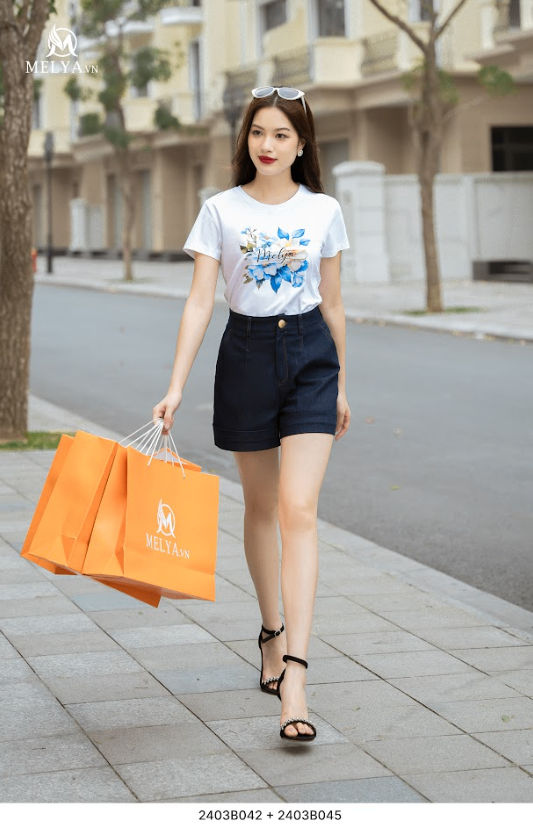 Quần Short - Short Jean - Xanh