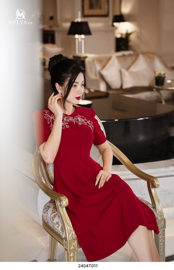 Đầm Xòe - Fiona Dress - Đỏ Đô