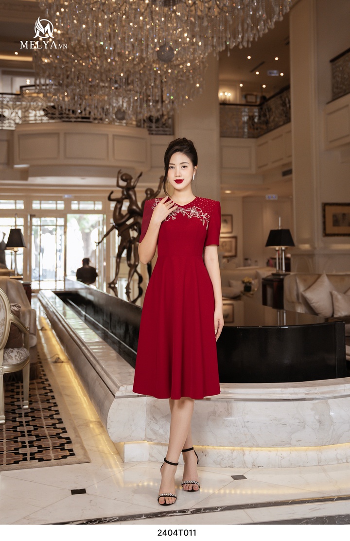 Đầm Xòe - Fiona Dress - Đỏ Đô