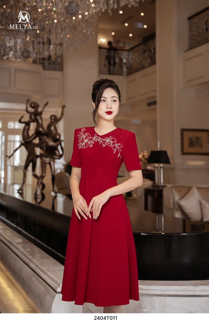 Đầm Xòe - Fiona Dress - Đỏ Đô